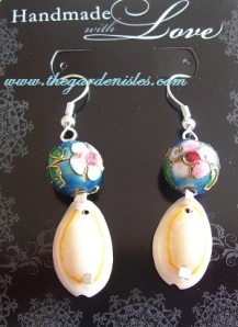 shell cliosonne earrings